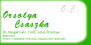 orsolya csaszka business card